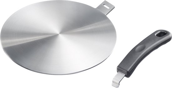 Westmark Inductie Adapterplaat – adapterplaat voor inductiekookplaten om conventionele pannen voor inductie geschikt te maken, plaat met handvat – roestvrij staal, 14cm