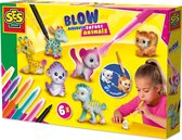 SES Creative - Blow Airbrush Pens - Safari Dieren - Knutselen Meisjes - 6 Pennen en Dieren - Herbruikbaar - Vanaf 5 jaar