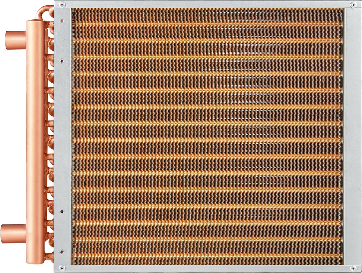 VEVOR 40,64x40,64cm Warmtewisselaar 3-rijen 9,53mm koper Aansluitingen 193 Lamellen