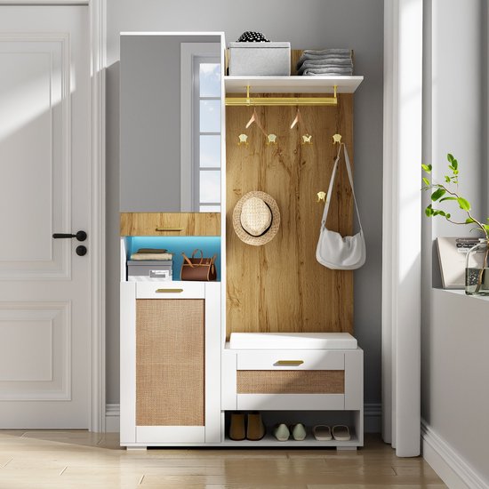 VBChome Artisan Garderobeset, 85 x 24 x 180 cm, eiken
