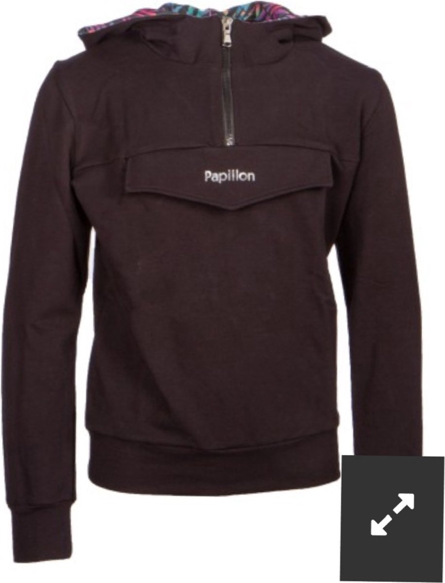 Papillon Hoodie "Sporty" Meisjes Katoen Zwart/Multicolor, Maat 128