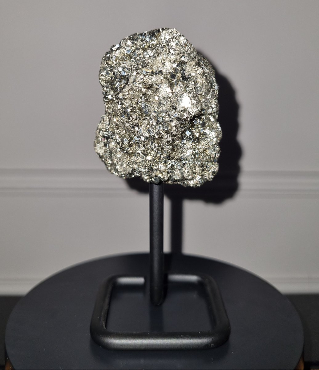 ThaleiaDesign - pyriet op standaard - Pyriet - Edelstenen en mineralen - kristal - woondecoratie