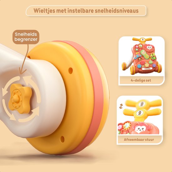 Twinky® Loopwagen - Luxe Babywalker met Interatieve Speelset, Speed Control Rem en afneembaar Telefoontje - Loopstoel & Loopauto voor Baby van Twinky — afbeelding 2