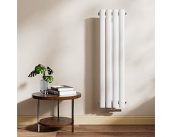 EMKE Design Radiator - Ovale Buizen - 90x24 cm - Dubbel - Glanzend Wit - 373 W - Verwarming Alle Ruimtes