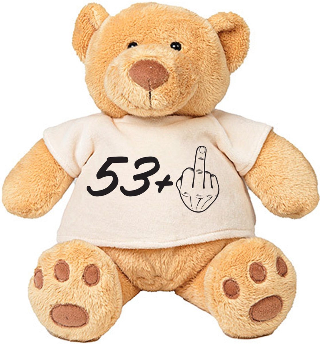 Pluche Beer 54 Jaar feest  knuffel  cadeau  beertje  verjaardag