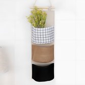Alleshelfer Hangende organizer voor aan de muur, boho vlechten, hangopslag, hangende organizer, deur, muur, hangende organizer voor badkamer, slaapkamer, crèmekleurig