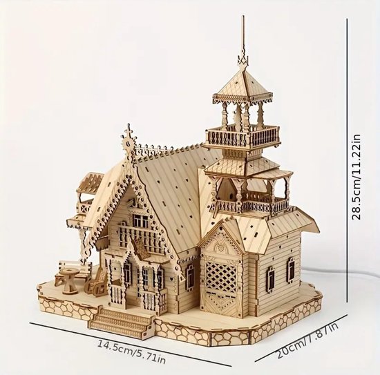 Livano Kit de Construction Bois - Enfants - Adultes - Kits de Construction Adultes - Bateau - Puzzle en Bois - 3D - Villa
