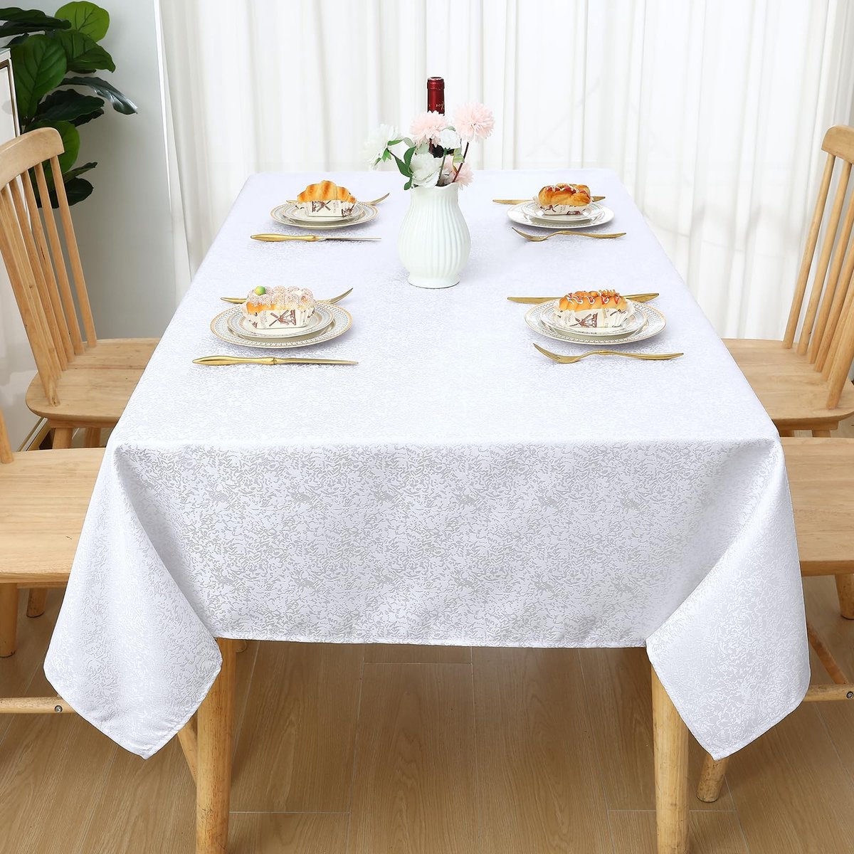 La'Moussawi ® Tijdloos Elegante Rechthoekige Tafelloper van Polyester met Jacquard Design, Onderhoudsvriendelijk en Veelzijdig