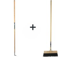 Synx Tools Voegenmes 150cm en Nylon Straatbezem 40cm - Tuingereedschappen - Voegenmes - Straatbezem - Nylon