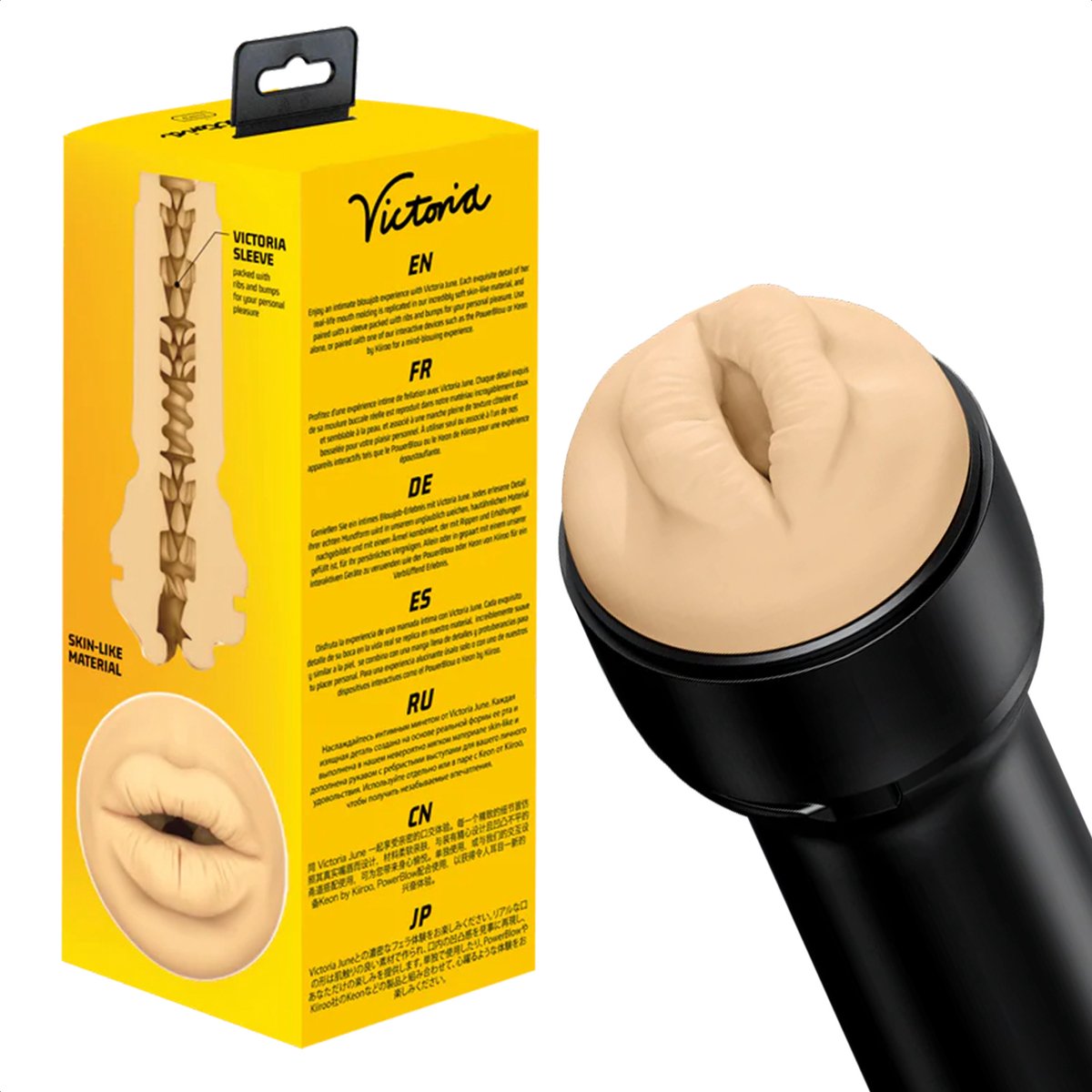 Kiiroo Pocket Pussy Victoria Mouth - Masturbator voor Man - Realistisch en Zacht - Geoptimaliseerd voor Keon en PowerBlow - FeelStar Masturbators