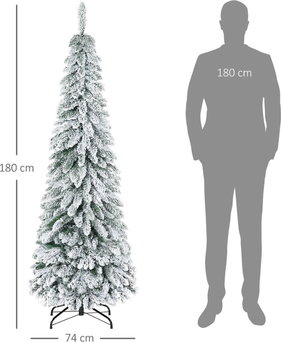 Kunst Kerstboom - Smal Model Kerst Boom - Doorsnede 74CM - 180CM Hoog - Met Sneeuw - Opvouwbaar - 3 Delen - – foto 5