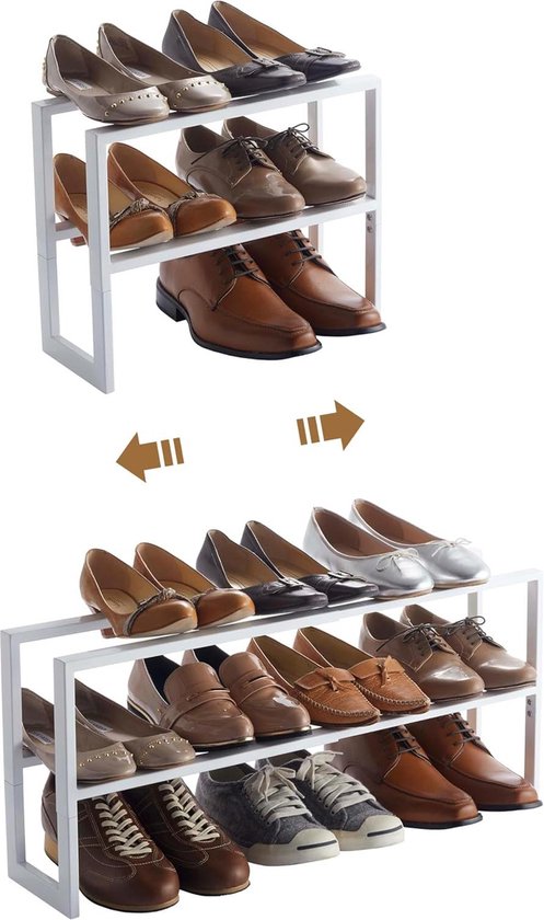 Yamazaki Frame schoenenrek uitschuif / stapelbaar zwart – Toff Design