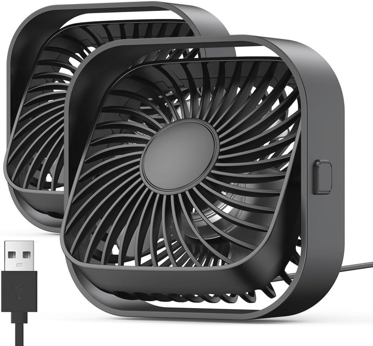 Mini USB Ventilator Set - Stille Taafelventilatoren met 3 Snelheden en 360° Draaibare Kop voor Thuis en Kantoor