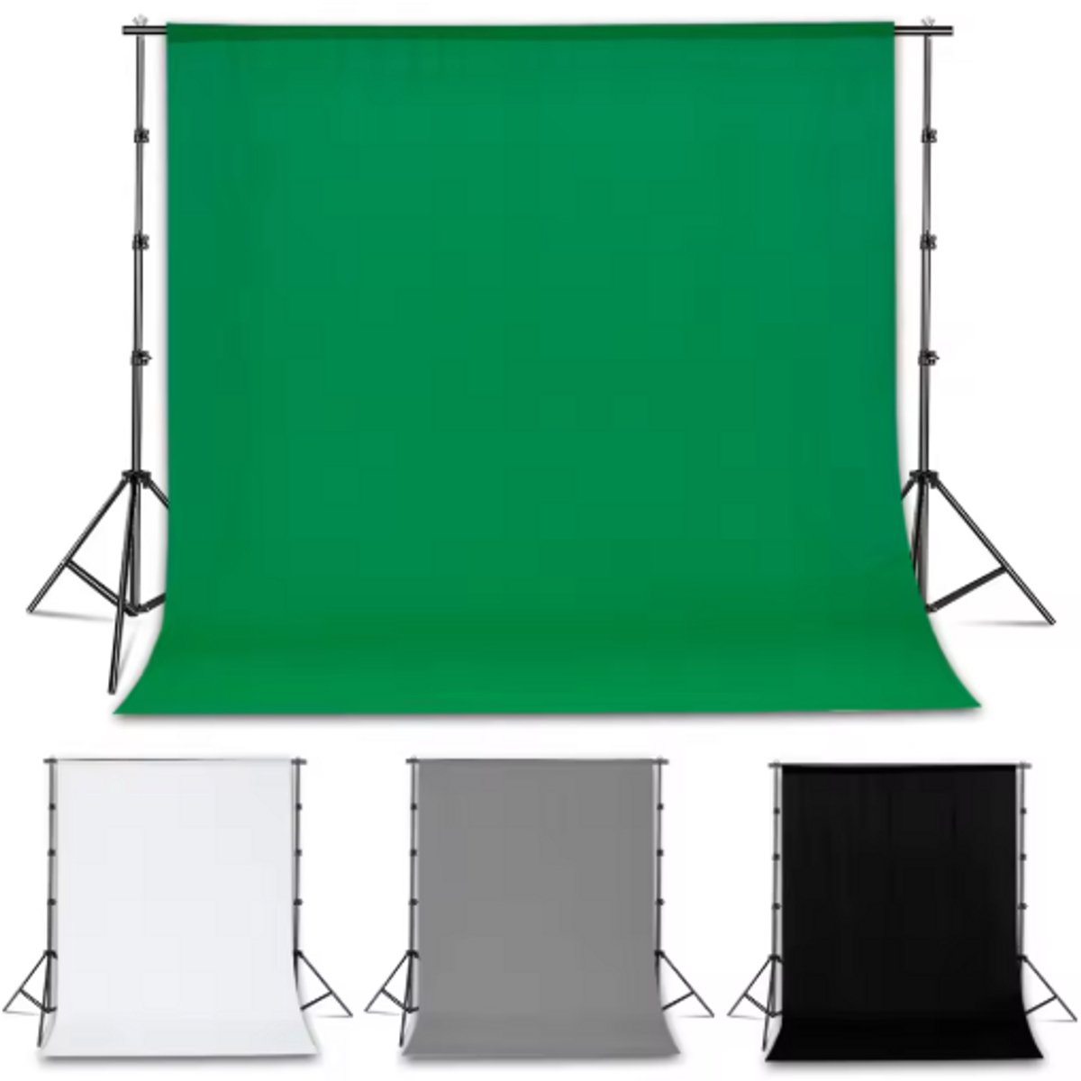 Fotografie Achtergrond Achtergrond Gladde Mousseline Katoen Groen Scherm Chromakey Cromakey Achtergrond Doek Voor Fotostudio Video