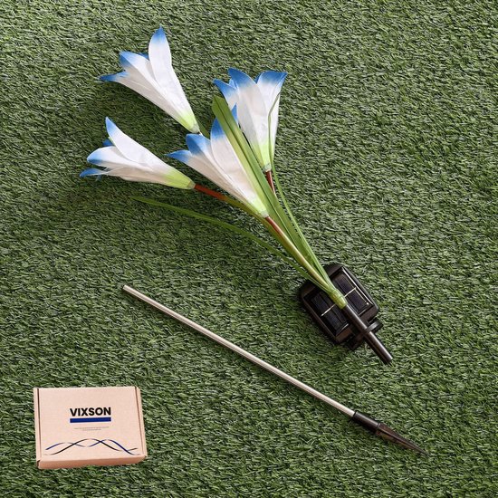 Vixson - Éclairage Solar de jardin - Lampe à Bloem - Lampe à fleurs - Éclairage d'ambiance extérieur - Éclairage extérieur à Énergie solaire - Blauw - BLOSSUN
