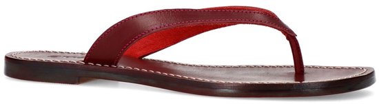 Sacha - Femme - Tongs en cuir bordeaux - Taille 42