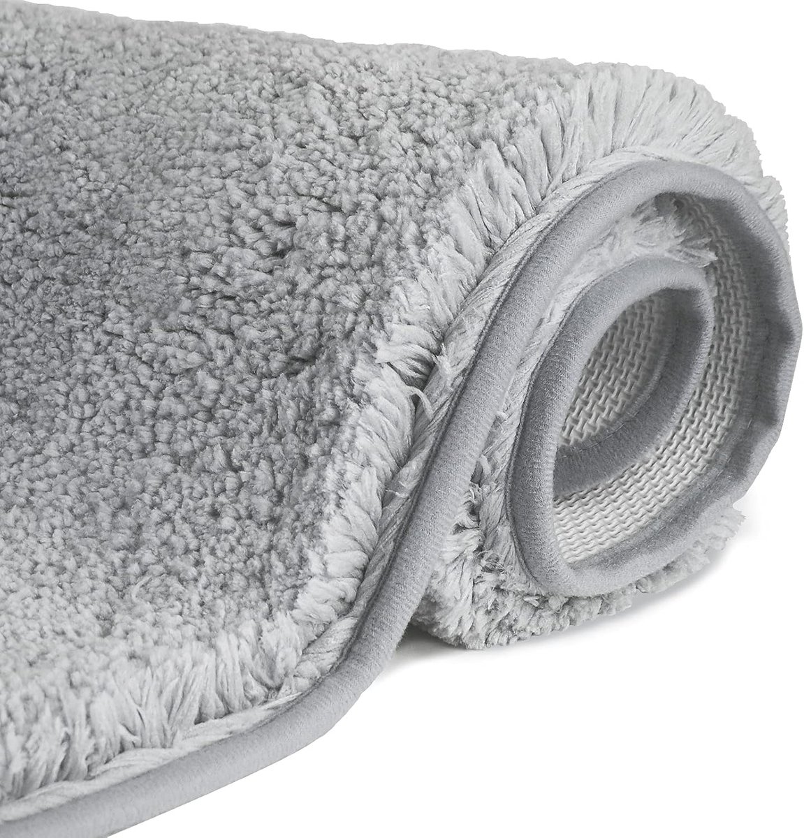 Antislip, hoogpolige badmat met waterabsorberende microvezels (80X150 cm), licht grijs