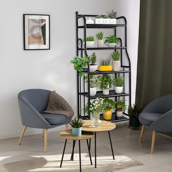 Yamazaki Plantenrek Binnen met Wielen - Tower - Zwart – vtwonen
