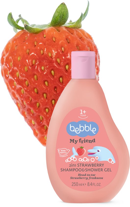 Baby & Kind - Shampoo & Douchegel Aardbei - 2 in 1 - 250 ml