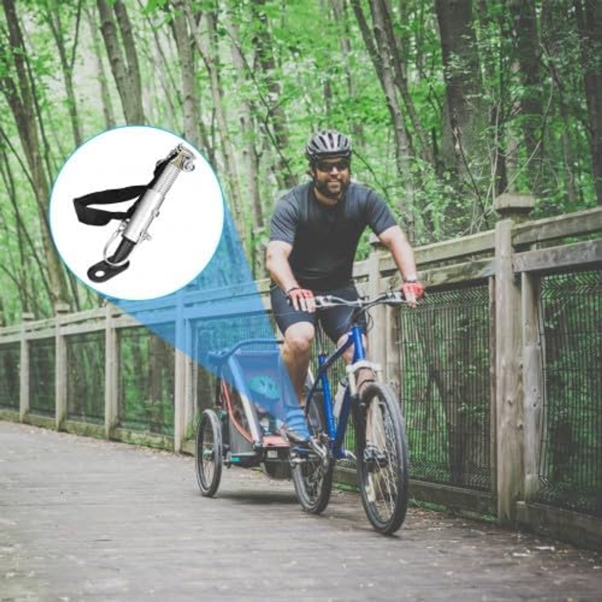 Fietskarakel koppeling voor hondenfietskar - gebruiksvriendelijk - [1 stuks] - [zwart]