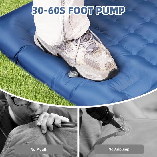 Zelfopblazende Kampeermat met Ingebouwde Pomp - Ultralichte 12CM Dikke Slaapmat - Waterdichte en Koppelbare Luchtmatras voor Backpacken en Kamperen van Sleepinfinity — afbeelding 4