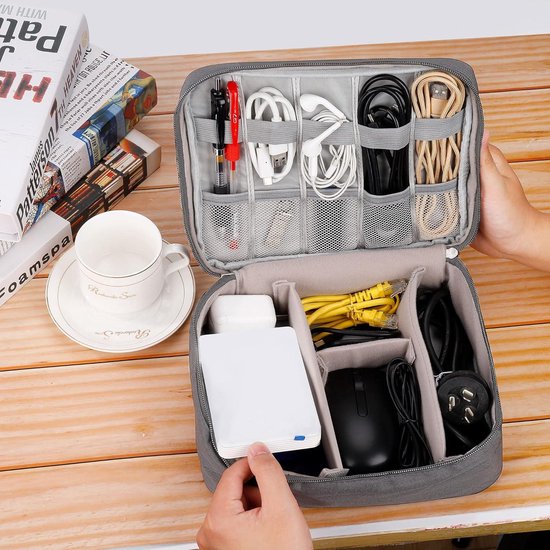 Inateck Elektronik Case, Spritzwassergeschützte Zubehörtasche, Gadget Organizer Tasche, USB
