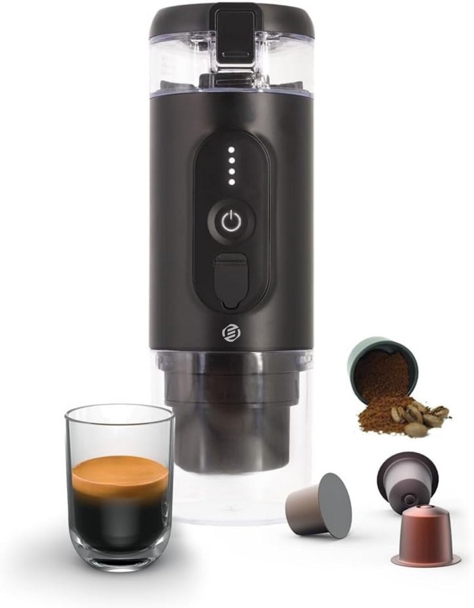 Equivera Draagbare Koffiemachine - Draagbare Koffiemachine - Draagbare Koffiezetapparaat - Compact en Eenvoudig