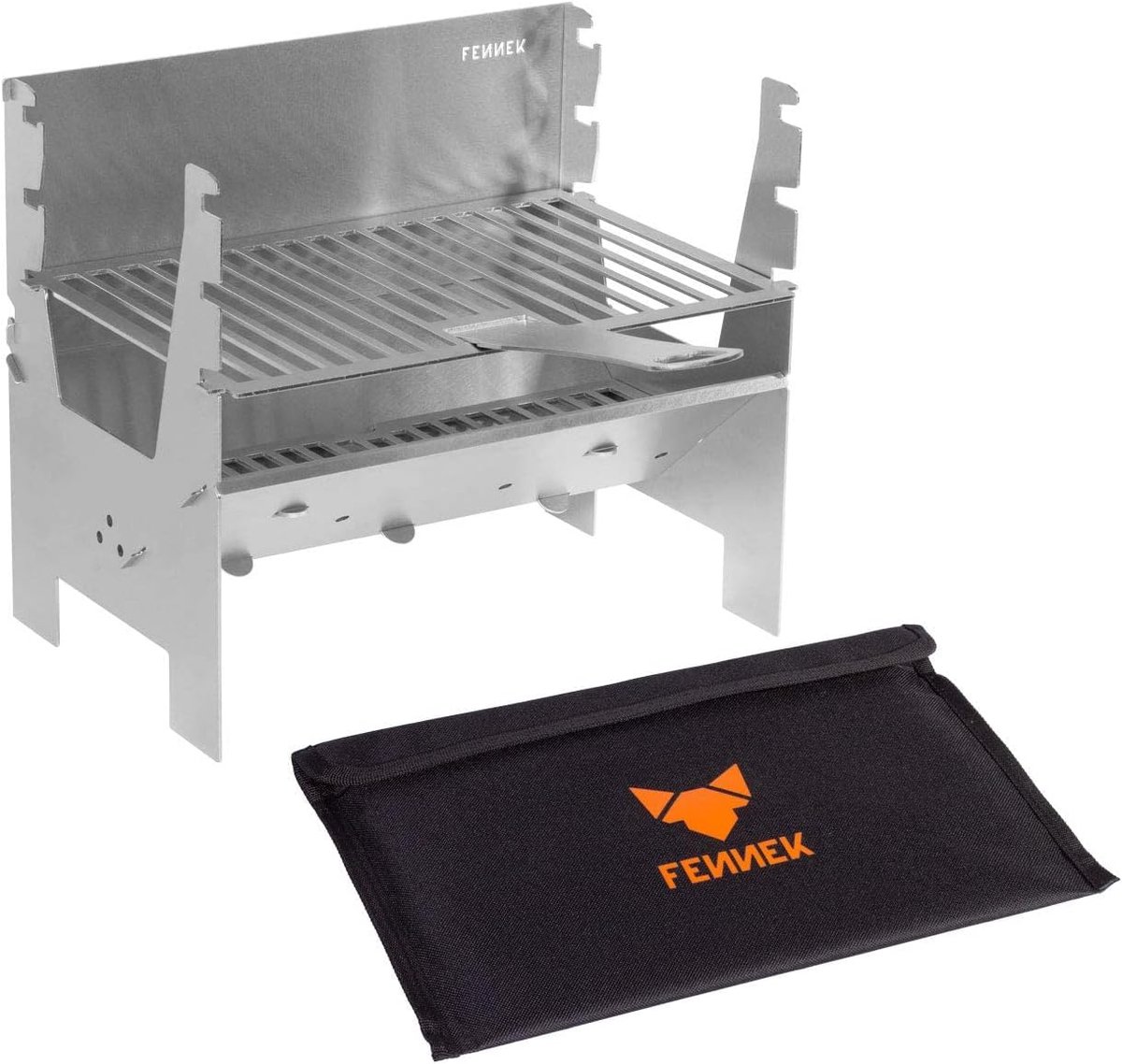 Houtskoolgrill Licht | voor kamperen-trekking-camperleven | Tuin en Outdoor grillplezier | Mobiel Insteeksysteem | van RVS