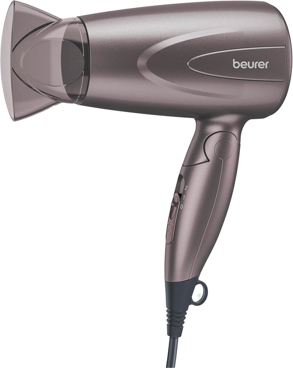 Compacte opvouwbare haardroger met 2 standen - 1300 watt, veilig en ideaal voor reizen