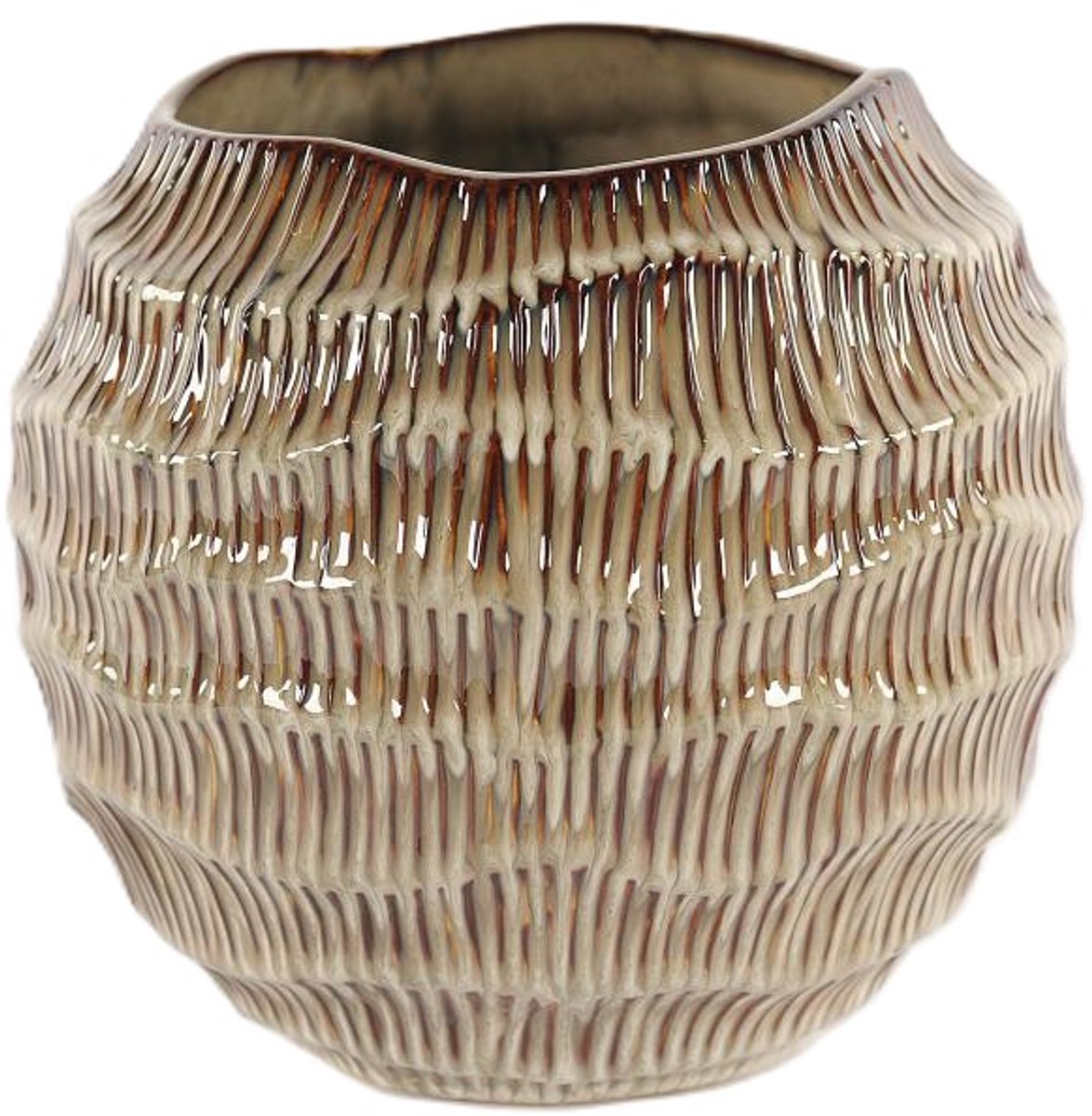 Rasteli Bloempot Bruin-Multicolour D 26.5 cm H 24 cm