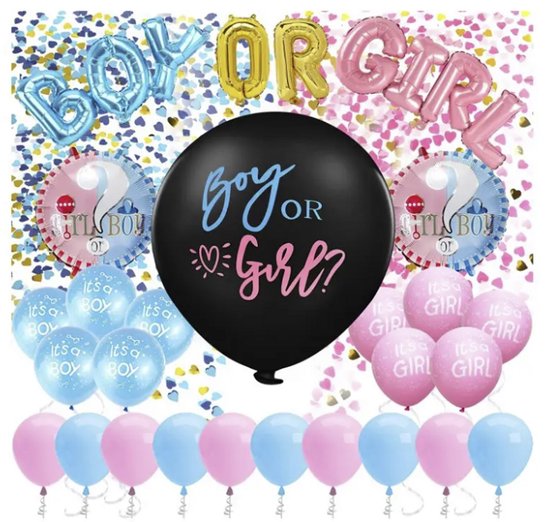 6 Pièces Gender Reveal Party Decoration, Ballon Gender Reveal, Ballon Boy Or Girl Gender Reveal