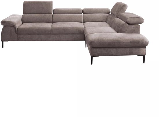 PASCAL MORABITO Hoekslaapbank SEPINA van PASCAL MORABITO - Stof - Taupe - Hoek rechts L 280 cm x H 75 cm x D 214 cm