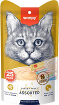 Wanpy Likbare Snacks 8 smaken - Kattensnacks - 25 Stuks - Kattensnoepjes