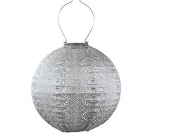 Lumiz Solar Buitenlamp - Buitenverlichting - Lampion - Solar Tuinverlichting - Lace Rond - 30 cm - Zilver
