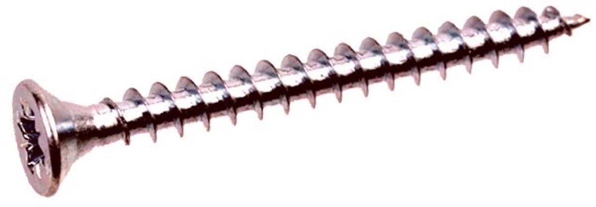Houtschroef. 3.0 x 16mm. Lang. Kruiskop-PZD-2. Verzinkt. 200 Stuks. Spaanplaatschroeven. Starx.