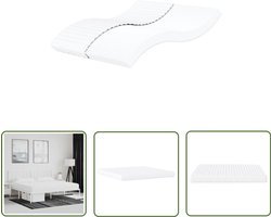 vidaXL Schuimmatras 200x200 cm - Wit - H2/H3 Hardheid Schuimmatras - Matras Kopen - Zweethoudend Matras - Topper - Boxspring