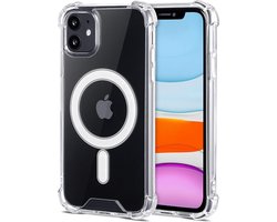 Casemania Hoesje Geschikt voor Apple iPhone 11 - Transparant - Anti Shock Back Cover - Geschikt voor Magsafe