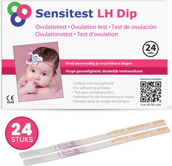 Sensitest Ovulatietest Dipstick • pakket 24 stuks • Vergroot je kans op zwangerschap • Vind je eenvoudig je vruchtbare dagen