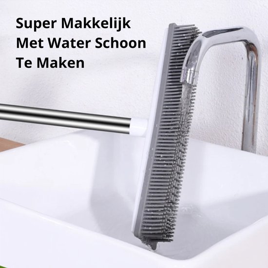 2 in 1 Rubberen Bezem voor Binnen en Buiten - Perfect voor Tapijt - Vloertrekker - Gemakkelijk Huisdierhaar Verwijderen - Veger van Unger — afbeelding 2