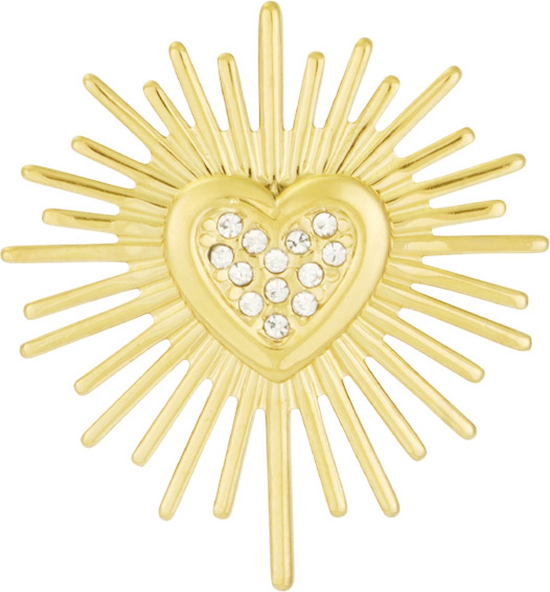 Trendy - Broche - Sierspeld - Sparkling Heart - Goud