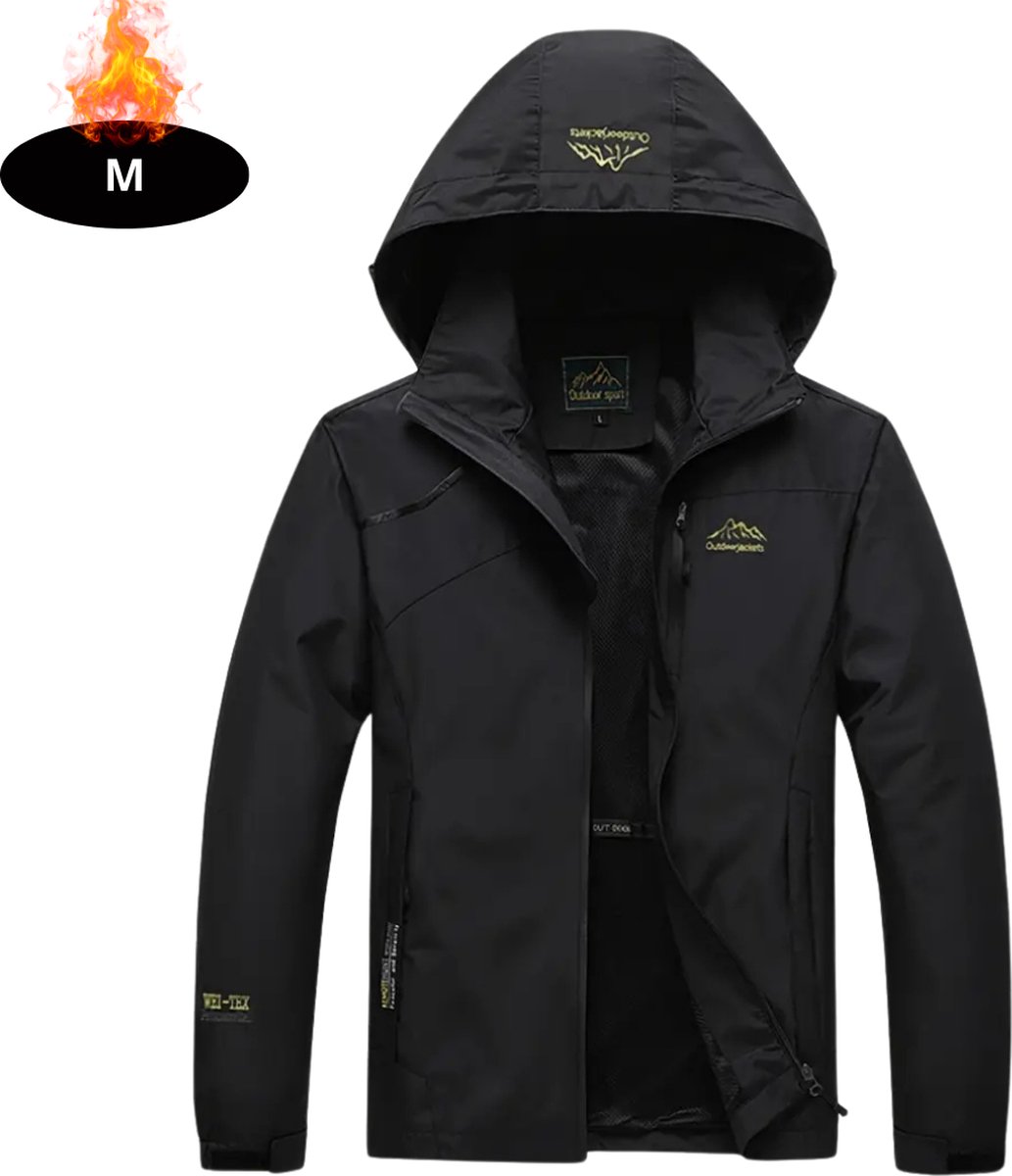 Nivard Windjas Heren Parka Lente & Herfst Jas Volwassen Windjack Windbreaker Outdoor Zwart
