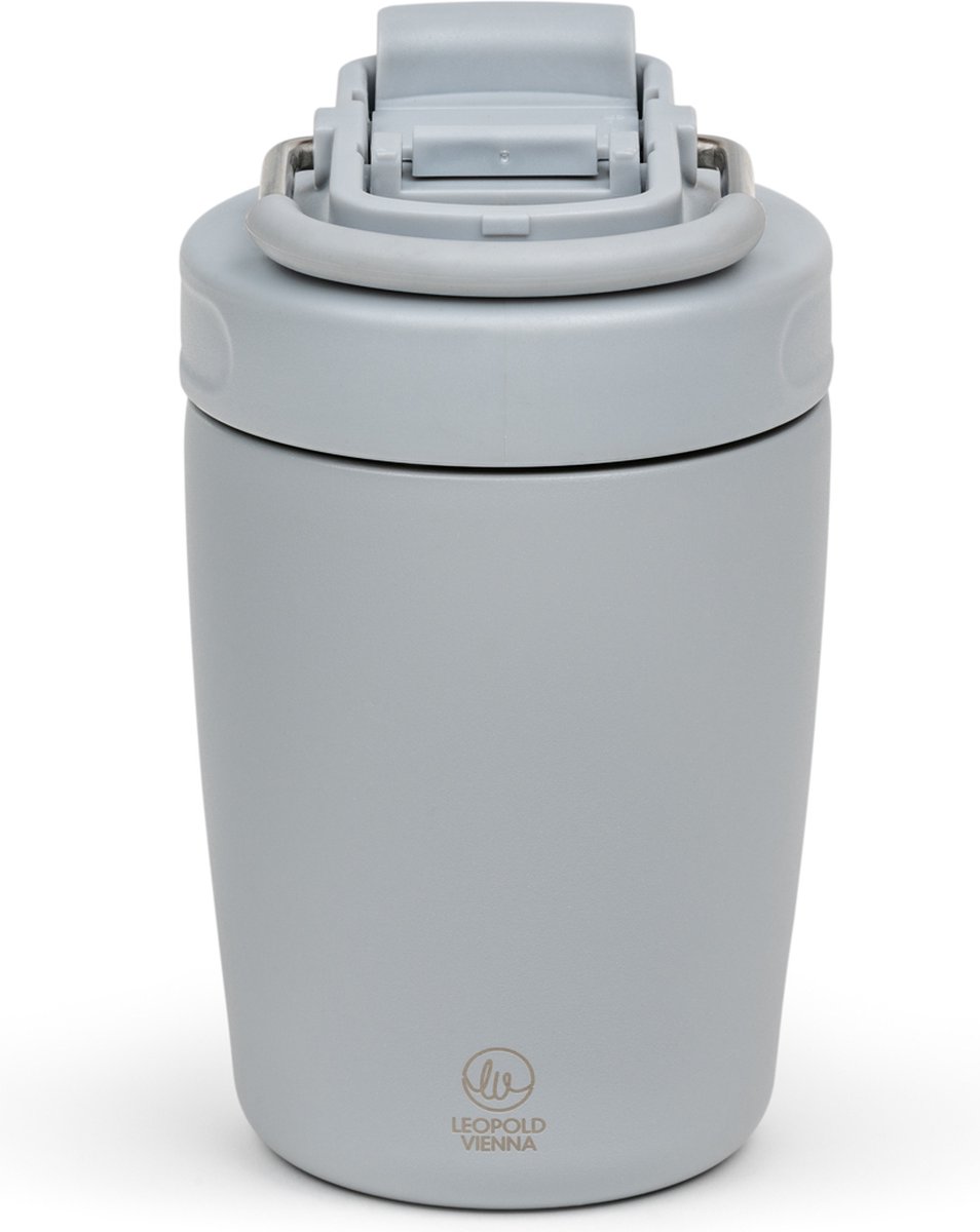 Leopold Vienna - Koffiebeker RVS thermosfles to go beker Moshi - Grijs - 350ml