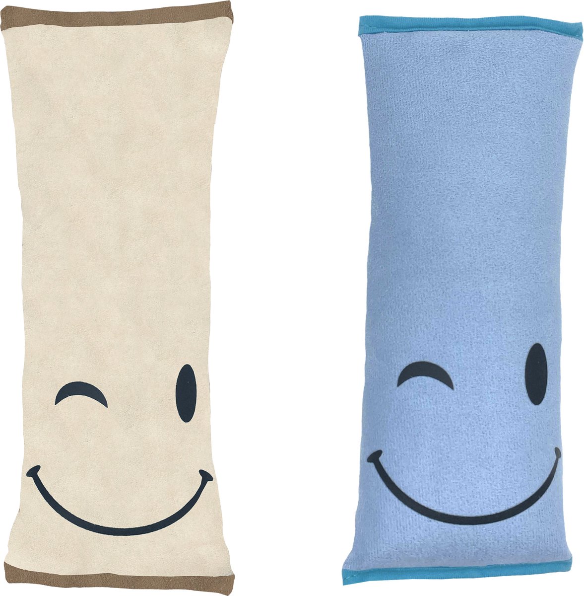 Combiset Beige en Blauw - Gordelhoes Kind - Gordelkussen - Gordel Beschermer - Autogordel beschermer - Slaapkussen Auto - Gordelhoes Auto - Nekkussen Kind - Gordelhoezen