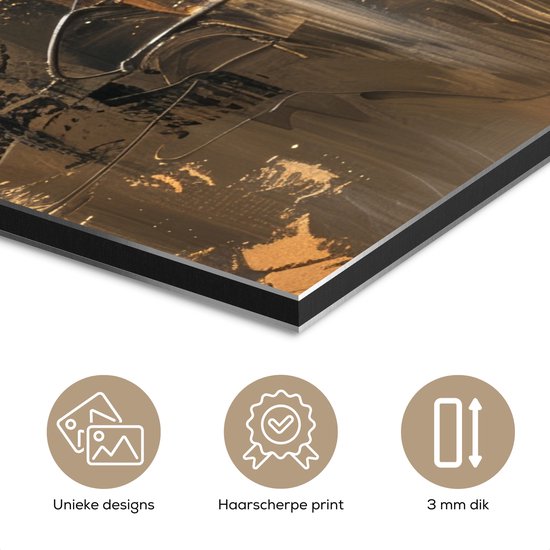 Décoration murale Métal - Peinture Aluminium Industriel - Arbre - Or - Paysage - Peinture - 120x80 cm - Dibond - Photo sur aluminium - Décoration murale industrielle - Pour le salon/chambre