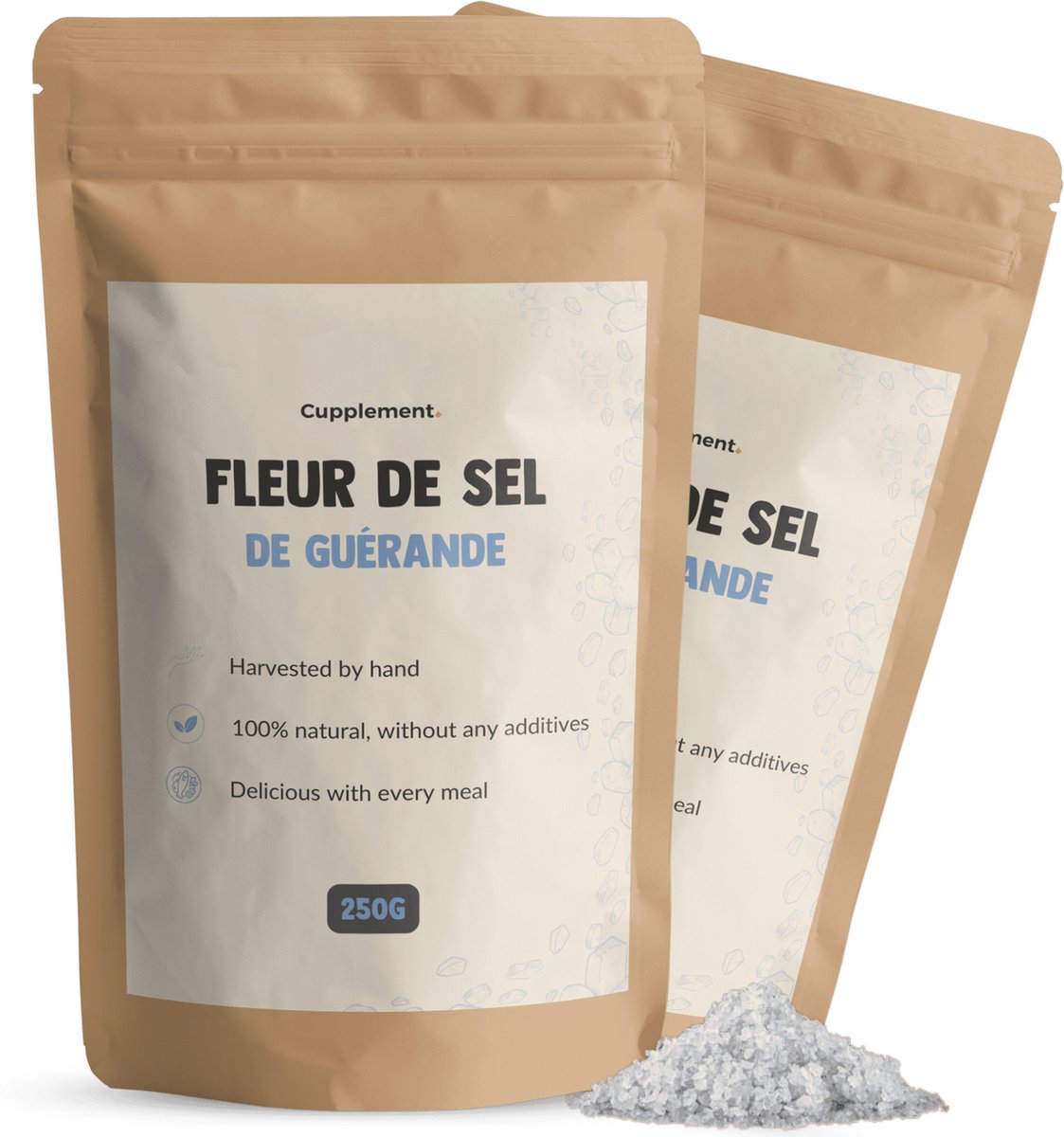 Goedkoopste Cupplement Fleur de Sel de Guérande 250 Gram – Keltisch Zeezout uit Bretagne – Hoogste Kwaliteit Fijn Zout – Laboratoriumgetest – Past Door Brievenbus – Geen Himalaya, Mallorca, Algarve of Vlokken – Natuurlijk & Onbewerkt – 30 Dagen Voorraa