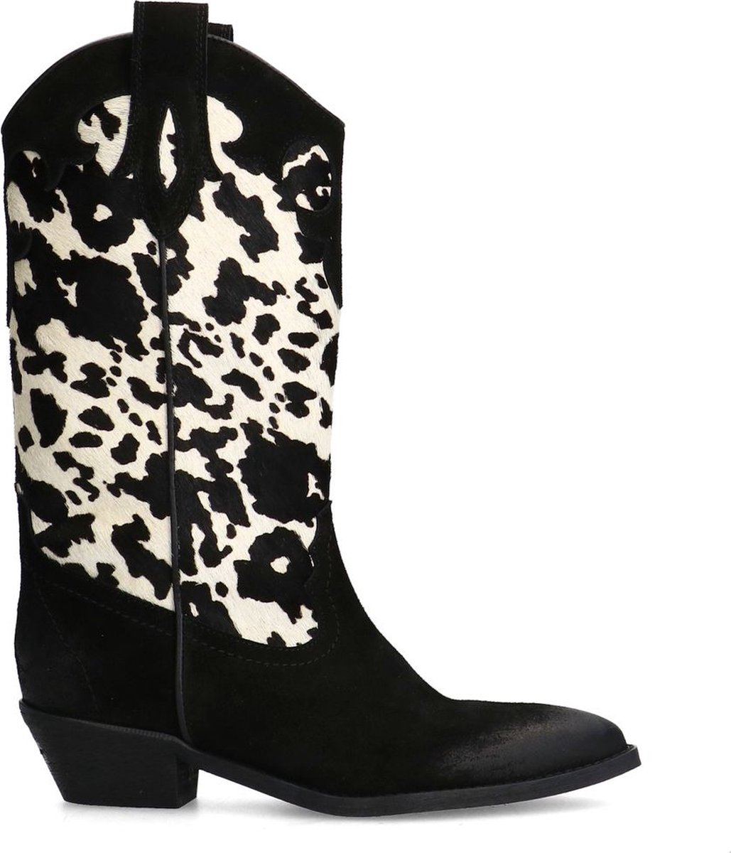 Sacha - Dames - Cow print suède cowboylaarzen - Maat 36