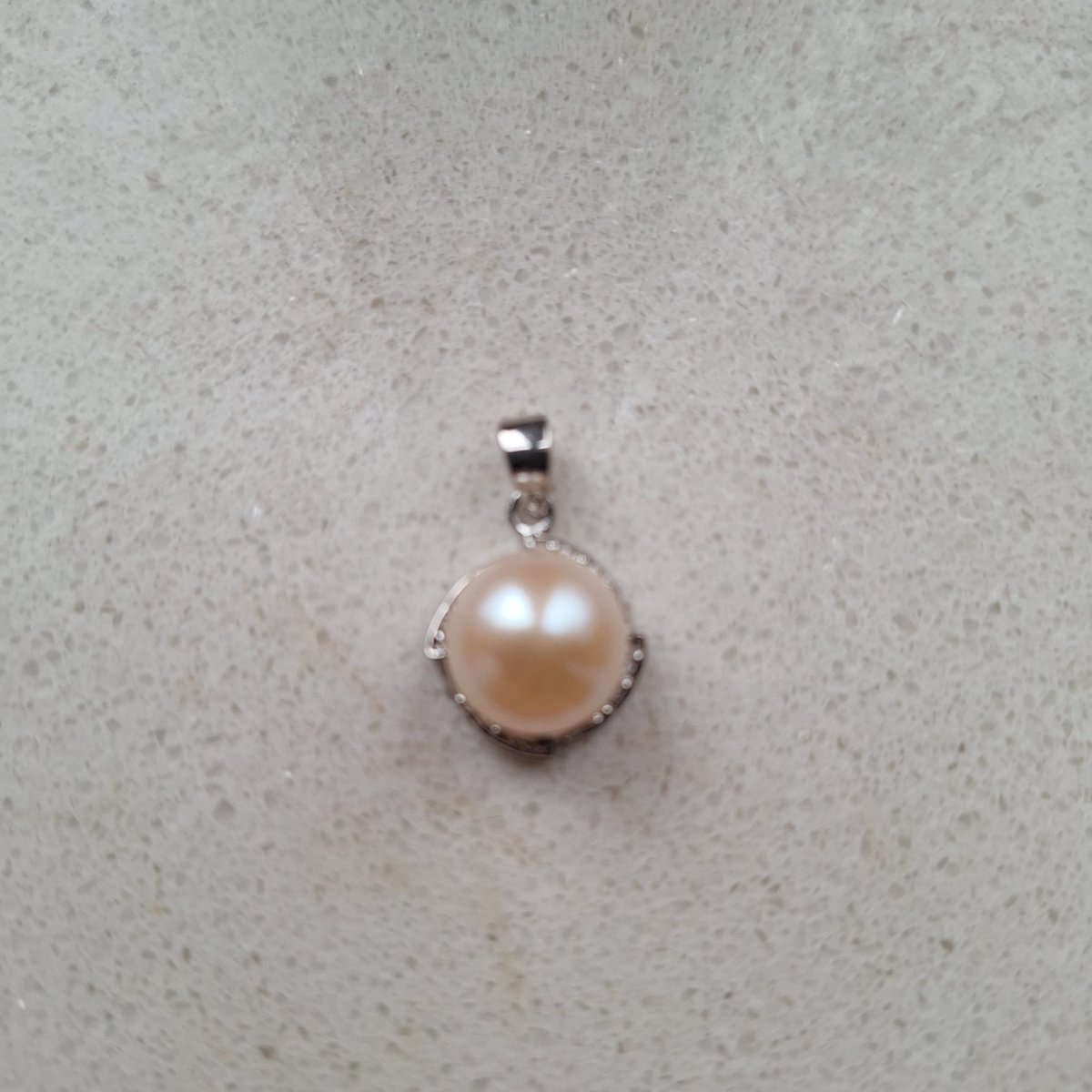 Gemstones-silver hanger roze zoetwaterparel 925-zilver en zirkonia