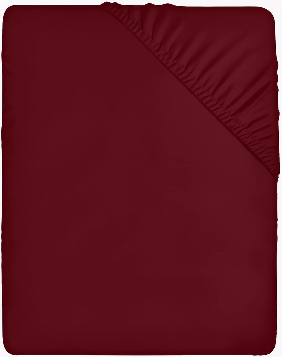 Azalia Hoeslaken 160x200cm - bordeauxrood - geborsteld polyester microvezel hoeslaken - 35 cm diepe zak