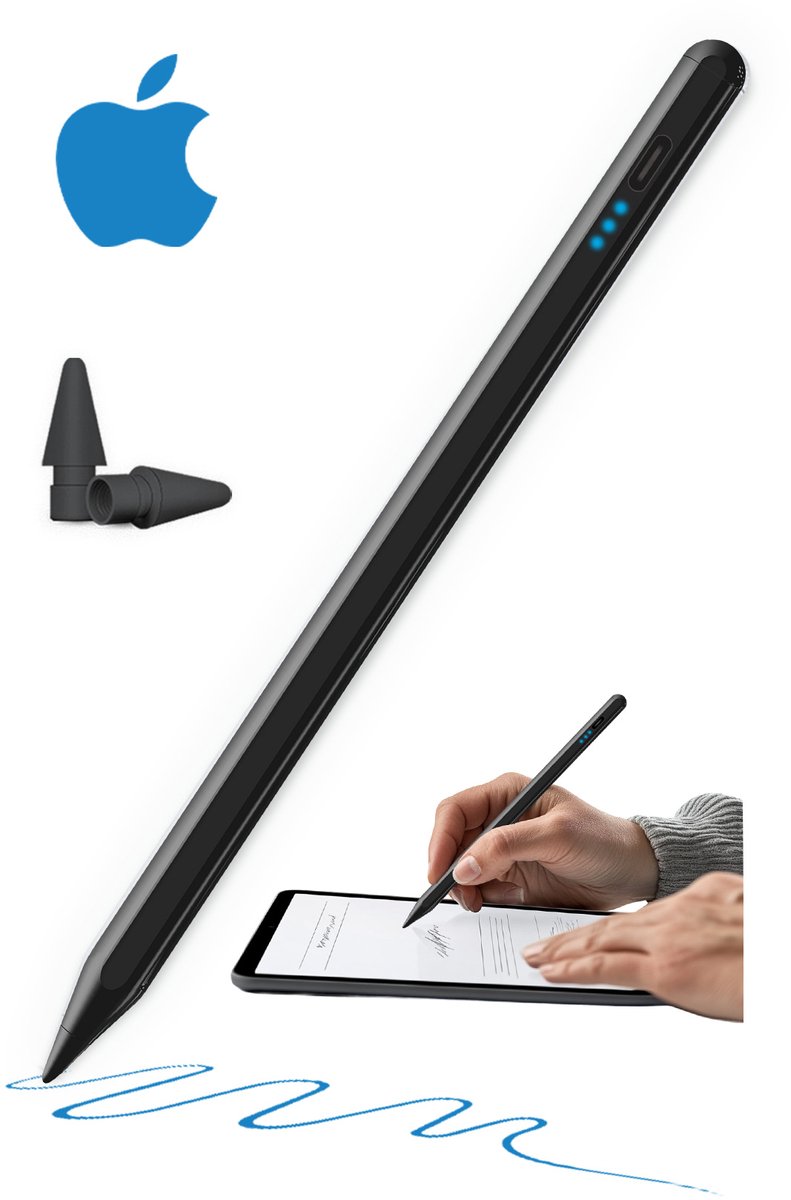 Bol] iPad Active Stylus Pen | Generic Stylus | Dual Touch | Zwart