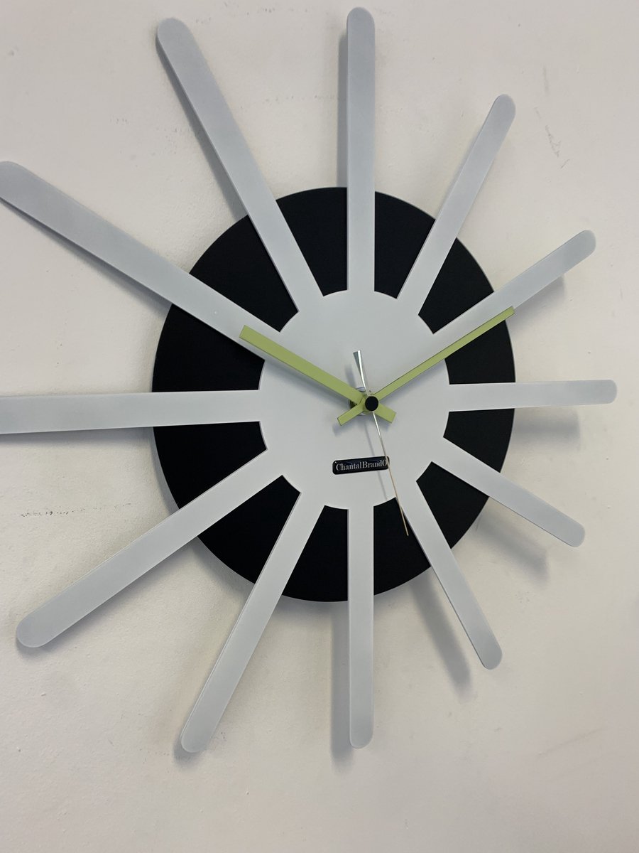 MOSACLOCK * ETOILE BLANC & NOIR ** Wandklok Modern Industrieel Design **